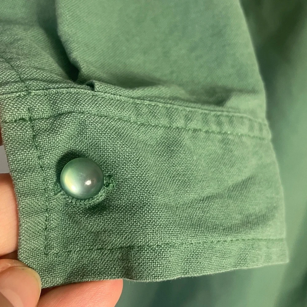Pomander Place Tuckernuck Green Shirt Dress Size L - Picture 4 of 11